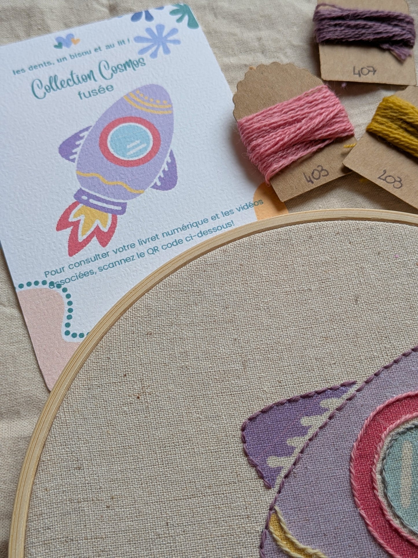 Fusée / Kit de broderie - collection Cosmos