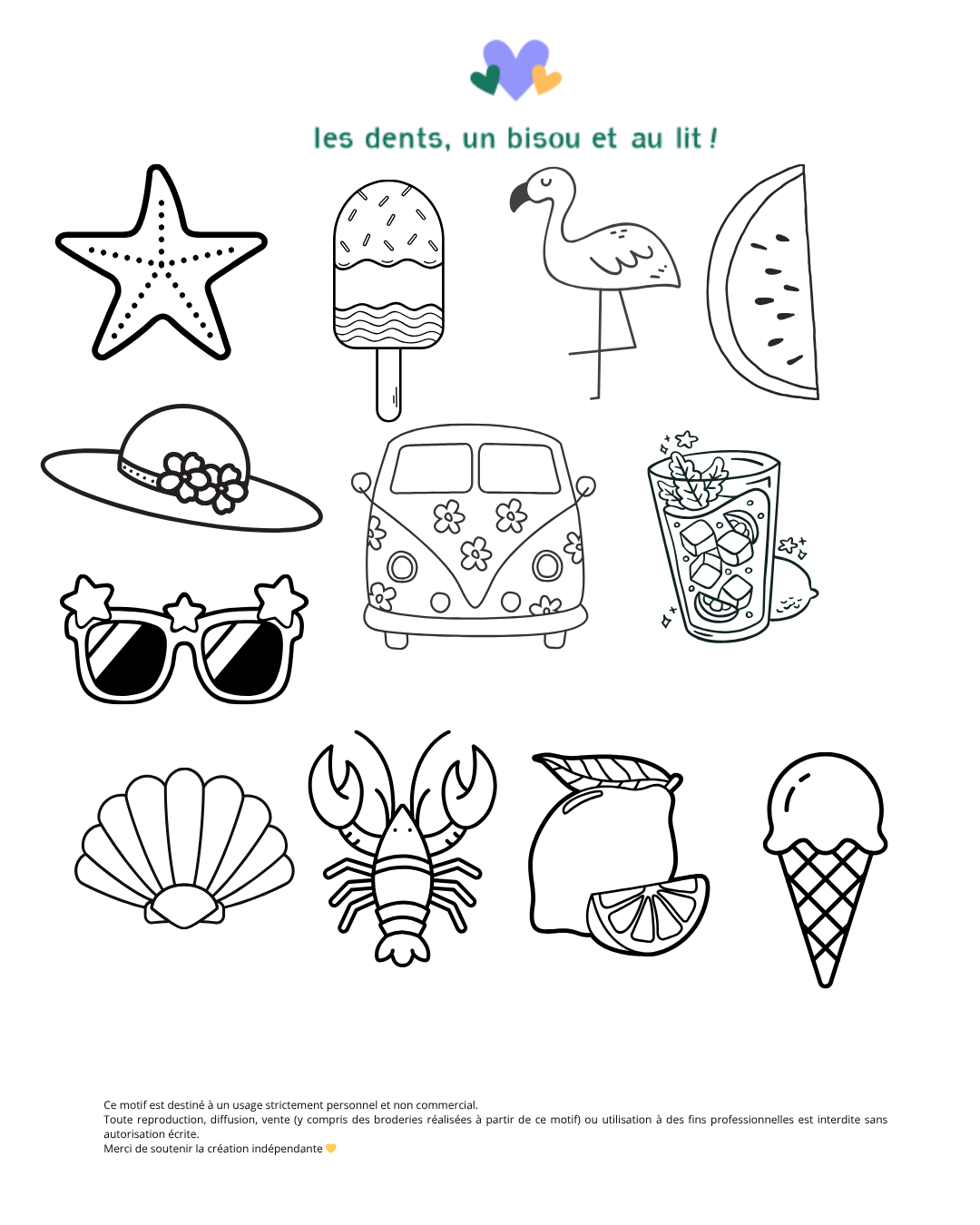 Mini motifs à broder – Collection Été