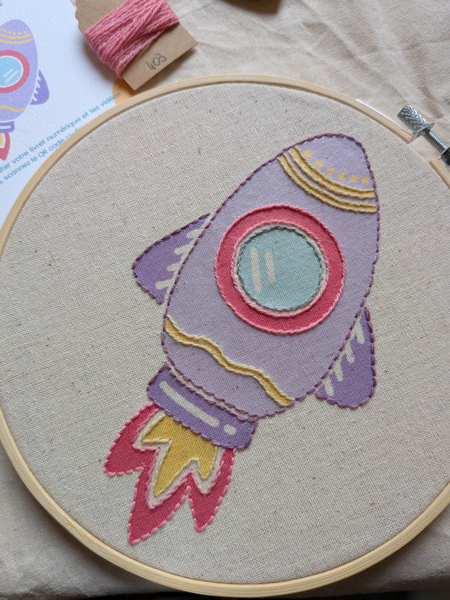 Fusée / Kit de broderie - collection Cosmos