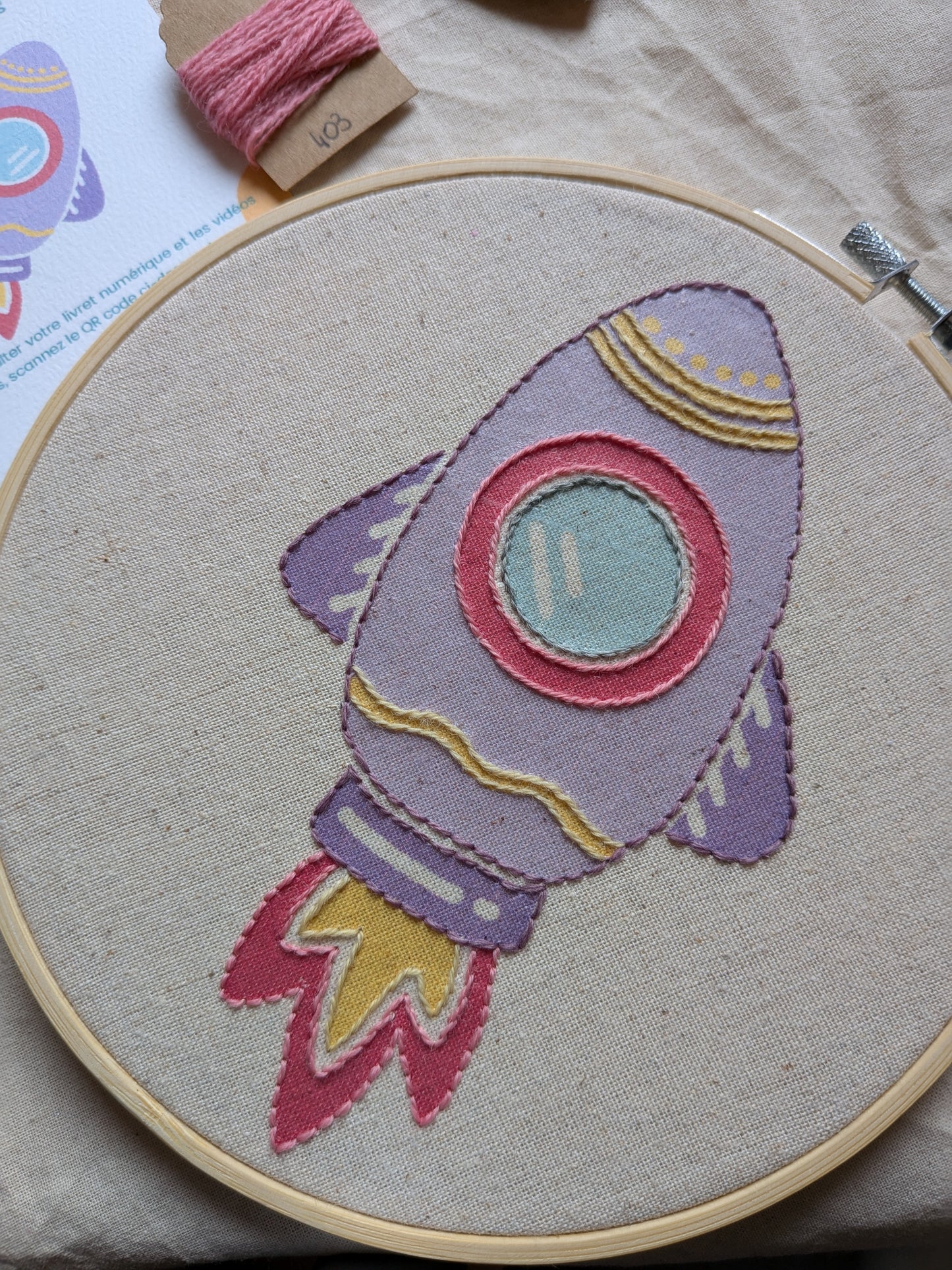 Fusée / Kit de broderie - collection Cosmos