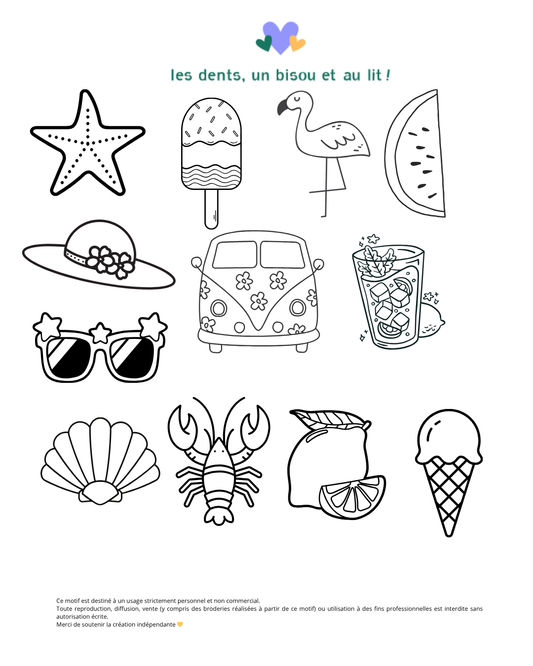 Mini motifs à broder – Collection Été